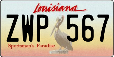 LA license plate ZWP567