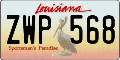 LA license plate ZWP568