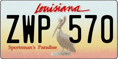 LA license plate ZWP570