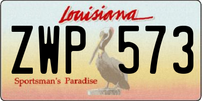 LA license plate ZWP573