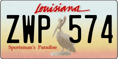 LA license plate ZWP574