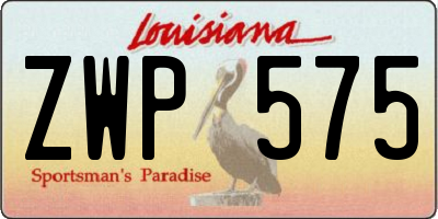 LA license plate ZWP575