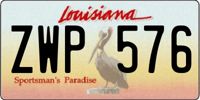 LA license plate ZWP576