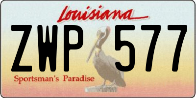 LA license plate ZWP577