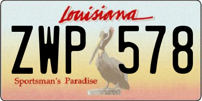 LA license plate ZWP578