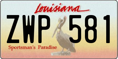 LA license plate ZWP581