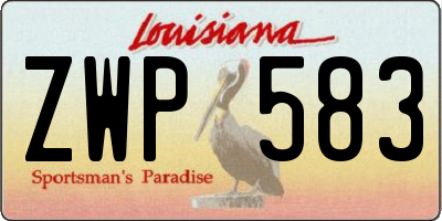 LA license plate ZWP583