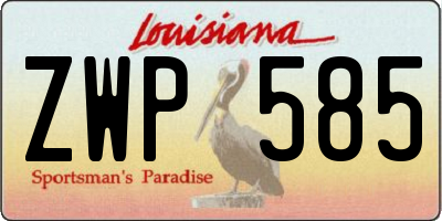 LA license plate ZWP585