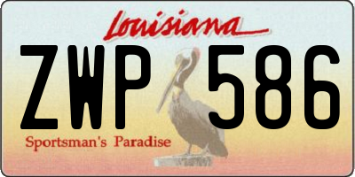 LA license plate ZWP586