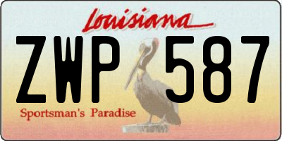 LA license plate ZWP587