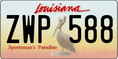 LA license plate ZWP588