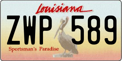 LA license plate ZWP589