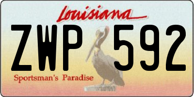 LA license plate ZWP592