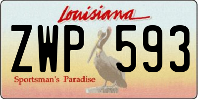 LA license plate ZWP593