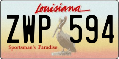 LA license plate ZWP594