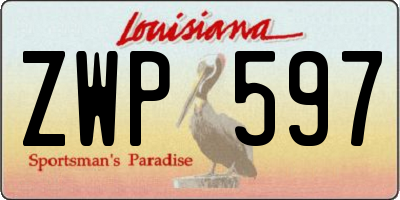 LA license plate ZWP597