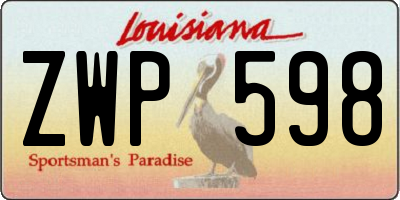 LA license plate ZWP598