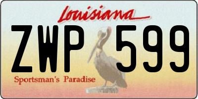 LA license plate ZWP599