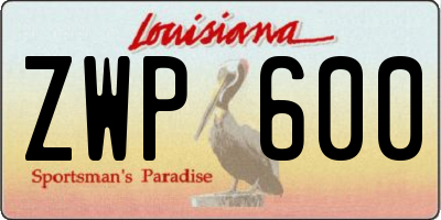 LA license plate ZWP600