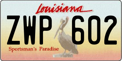 LA license plate ZWP602