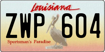 LA license plate ZWP604