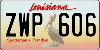 LA license plate ZWP606