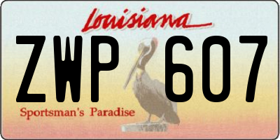 LA license plate ZWP607