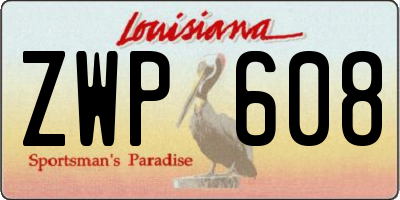 LA license plate ZWP608