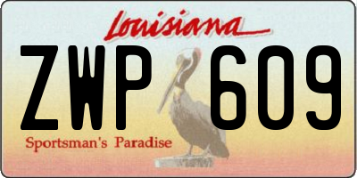 LA license plate ZWP609