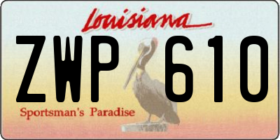 LA license plate ZWP610