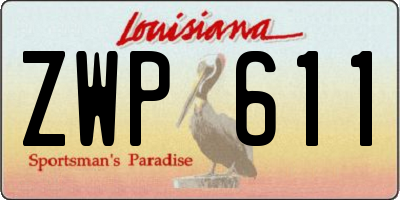 LA license plate ZWP611