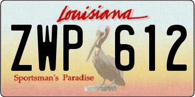 LA license plate ZWP612