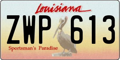 LA license plate ZWP613