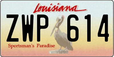 LA license plate ZWP614