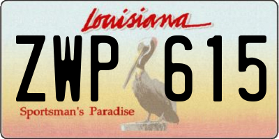 LA license plate ZWP615