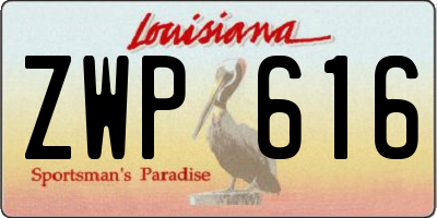 LA license plate ZWP616