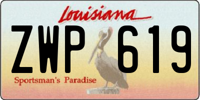 LA license plate ZWP619