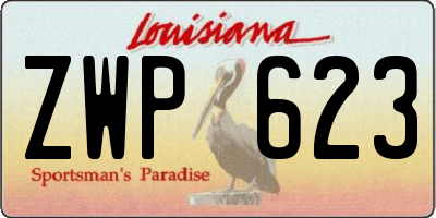 LA license plate ZWP623