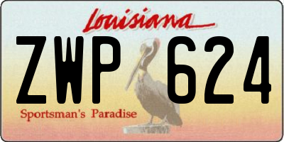 LA license plate ZWP624