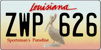 LA license plate ZWP626