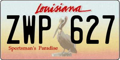 LA license plate ZWP627