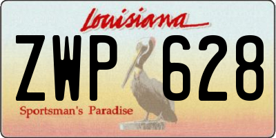 LA license plate ZWP628