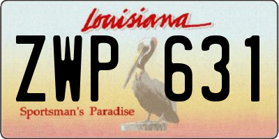 LA license plate ZWP631