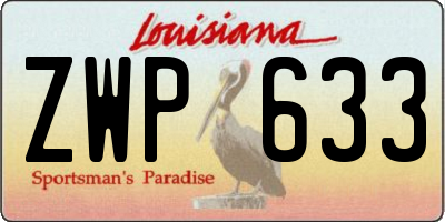 LA license plate ZWP633