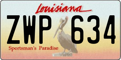 LA license plate ZWP634