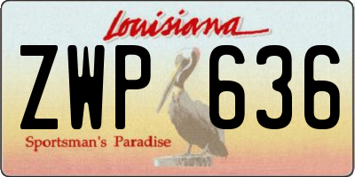 LA license plate ZWP636