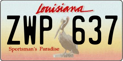 LA license plate ZWP637