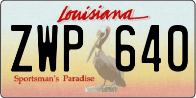 LA license plate ZWP640