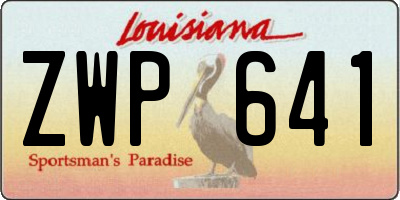 LA license plate ZWP641