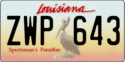 LA license plate ZWP643